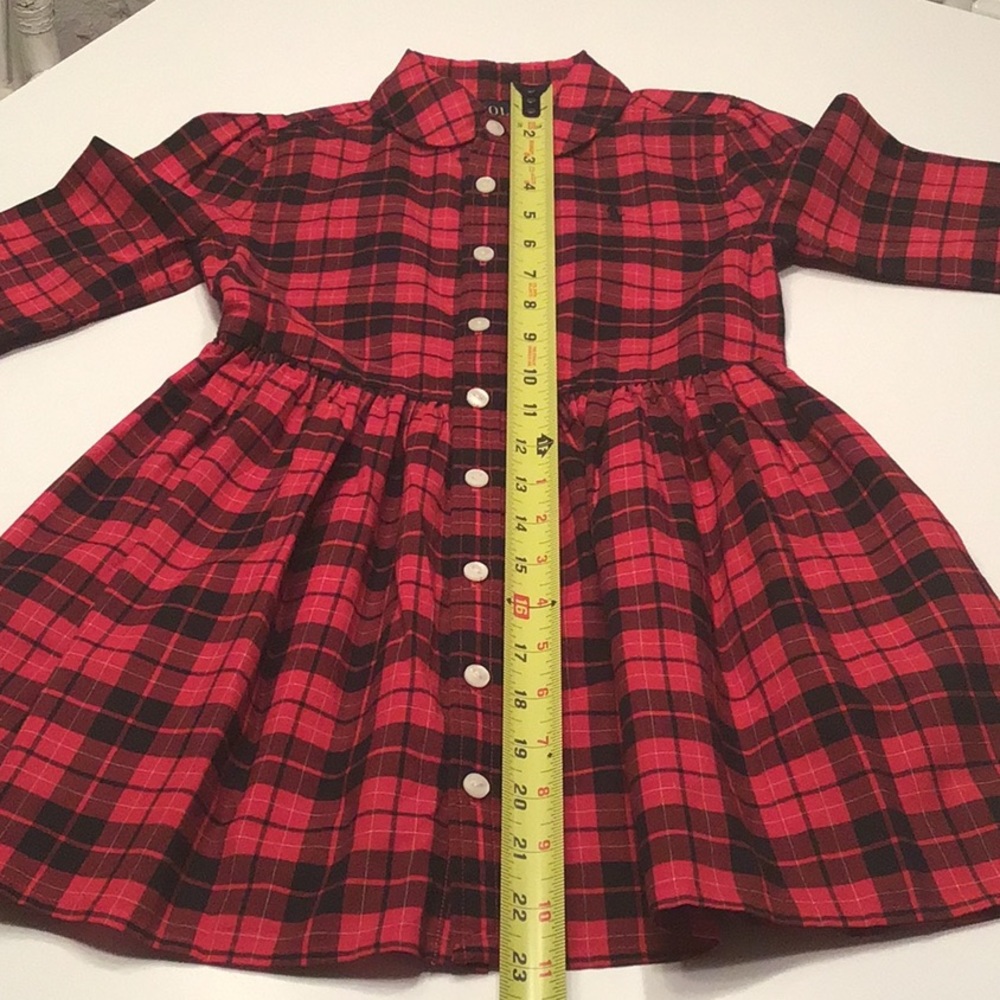 Ralph Lauren Cotton Tartan Plaid Dress Button Down Sleeves Pockets - Picture 5 of 9